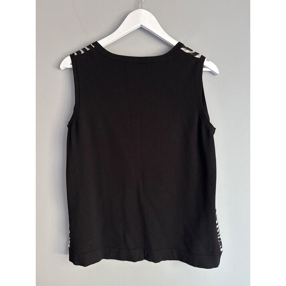 Jones New York Collection Woman Top 0X Plus Size Black Zebra Sleeveless Career - Picture 5 of 6